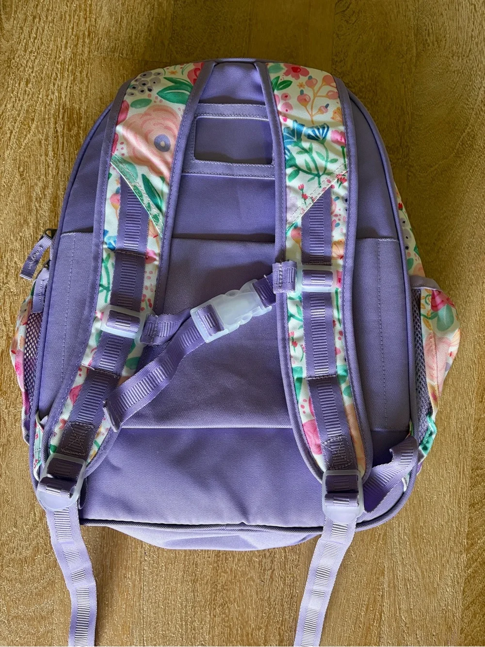 NWOT Pottery Barn Kids Lavender Floral Blooms Mackenzie Backpack Size Large